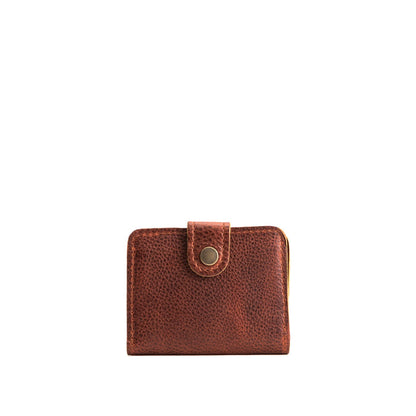 Nutmeg | Small leather wallet with snap closed