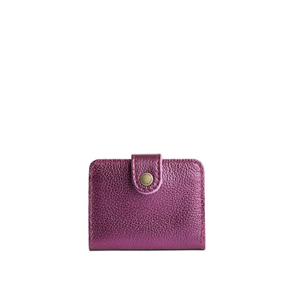 Ultra Violet | Small leather bifold wallet with snap closed