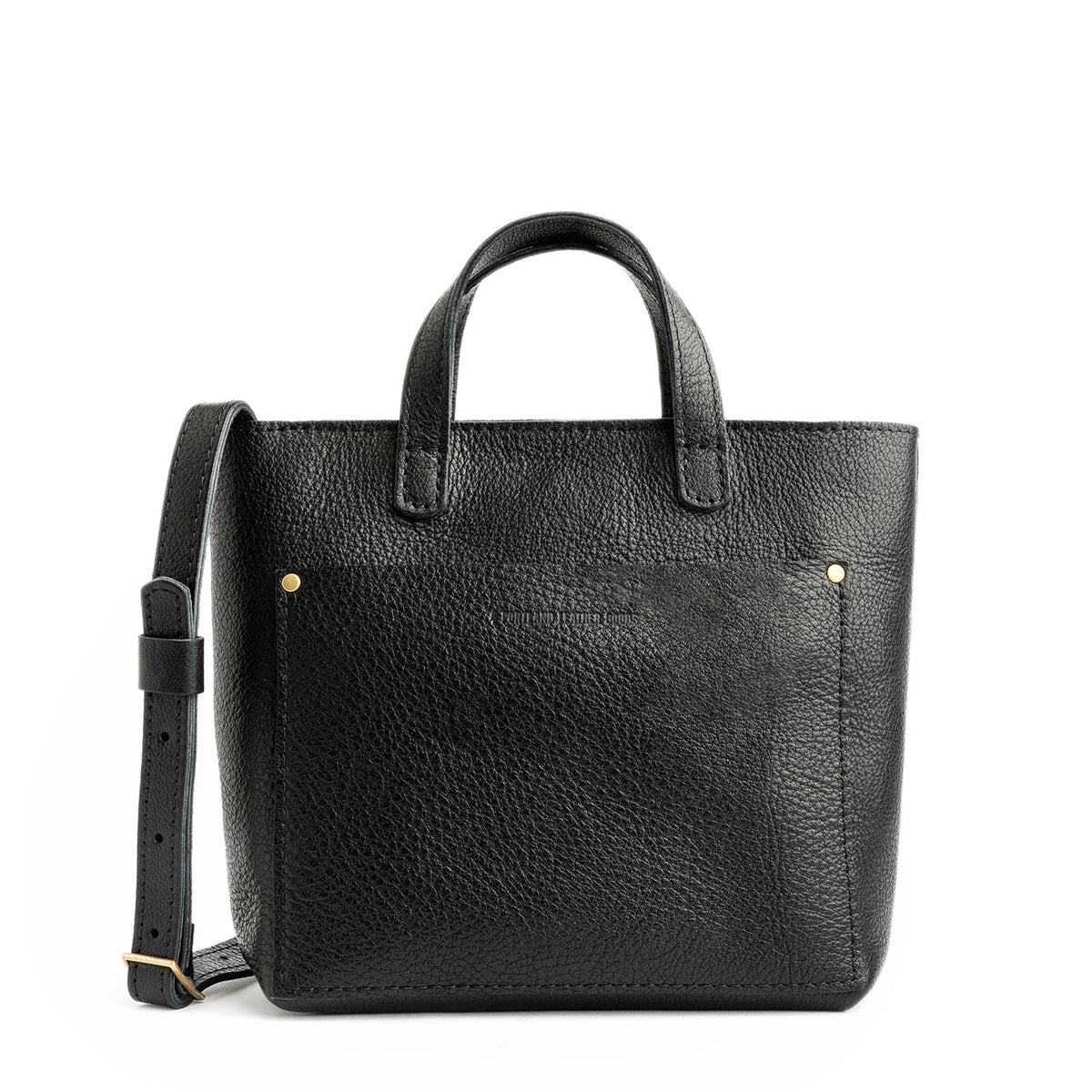 Pebbled--black*Zipper | Crossbody tote bag with zipper closure and front pocket