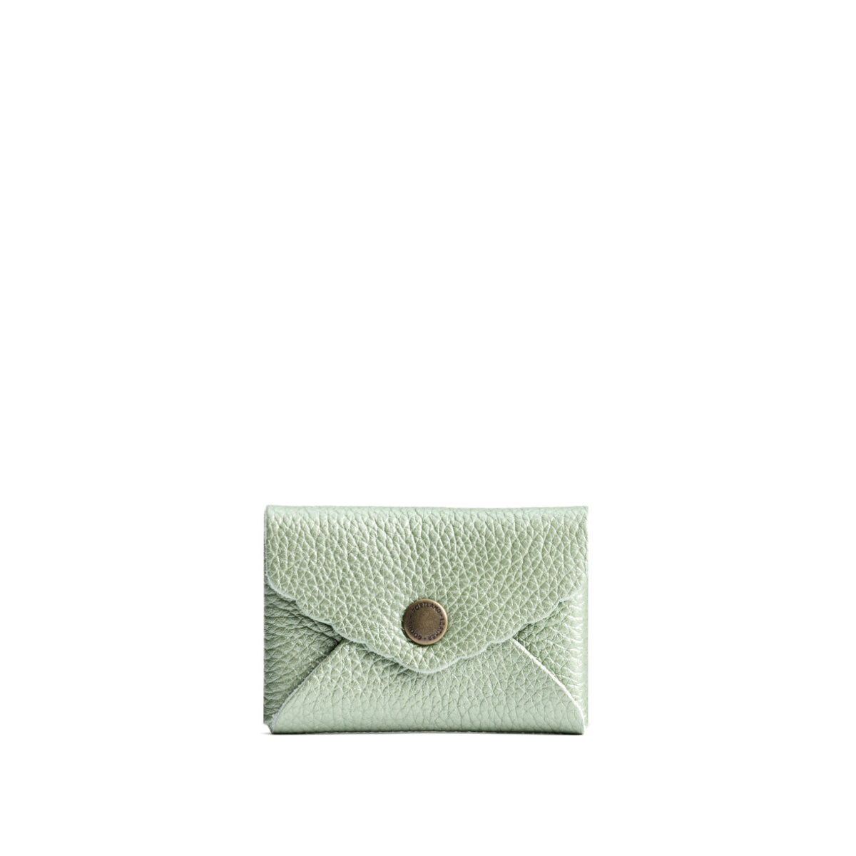 Beetle | Small leather card wallet with scalloped edge
