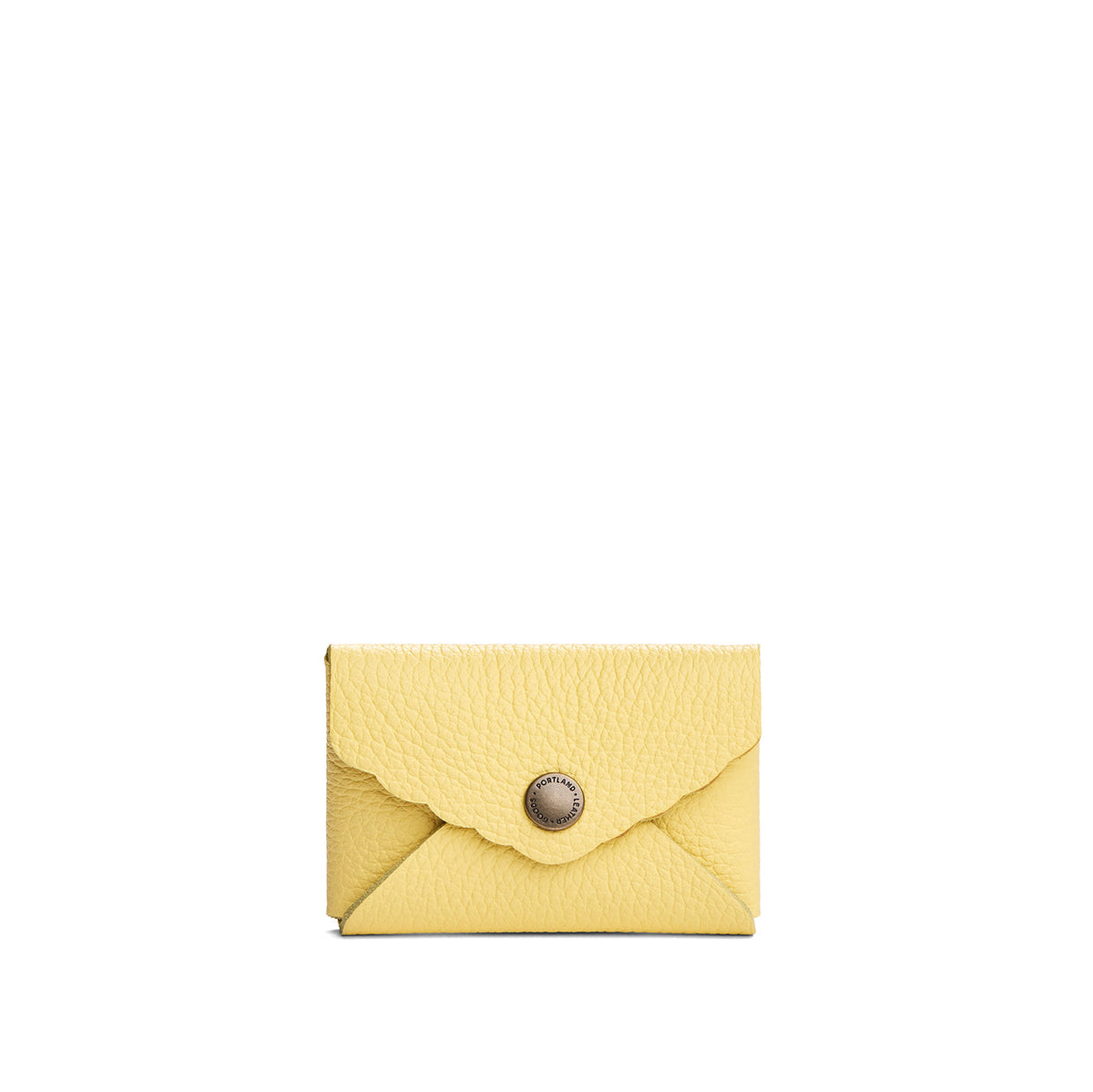 Butter Bliss | Small leather card wallet with scalloped edge