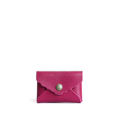 Cosmo | Small leather wallet with scalloped edge