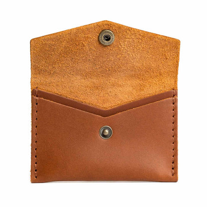 Honey | Small leather envelope card wallet with snap closure