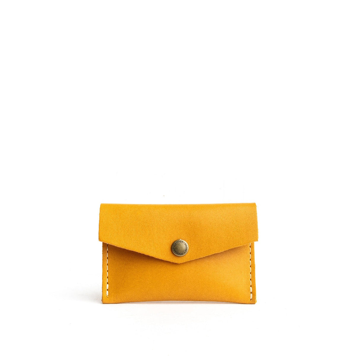 Sunflower | Small leather envelope card wallet with snap closure