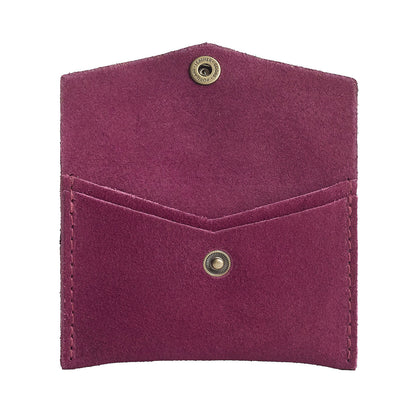 Superbloom | Small leather envelope card wallet with snap closure