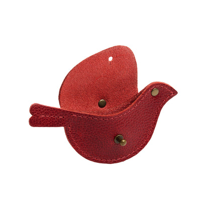 Chili Red | Bird shaped pouch with button closure and lobster clasp