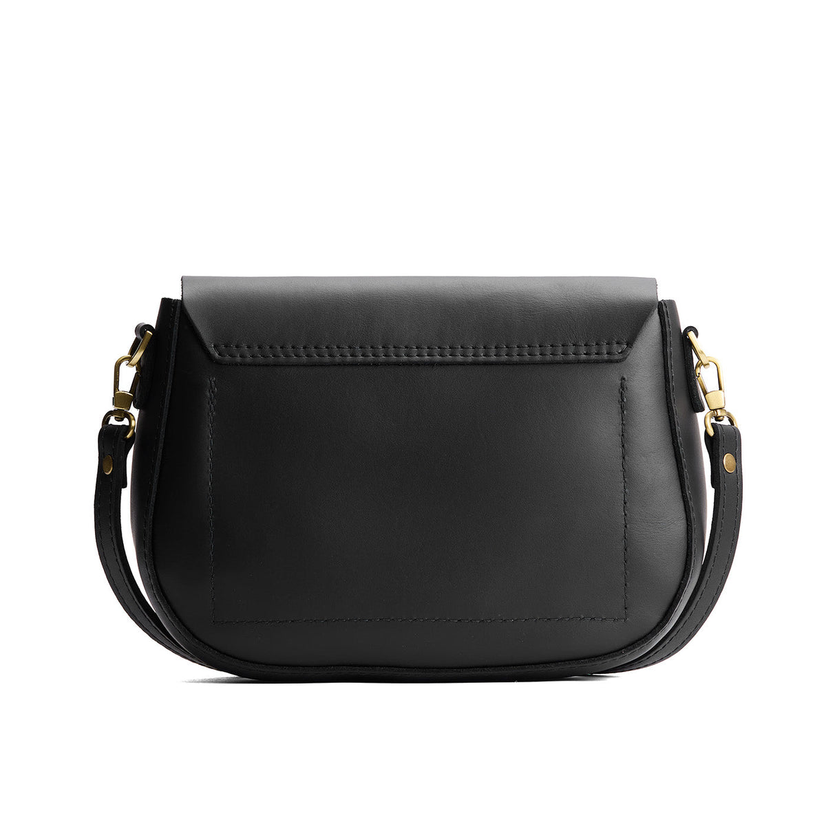 Black*Large | Leather Crossbody with a flap and magnetic closure