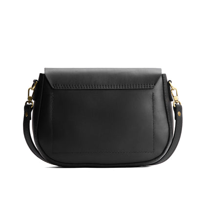 Black*Large | Leather Crossbody with a flap and magnetic closure