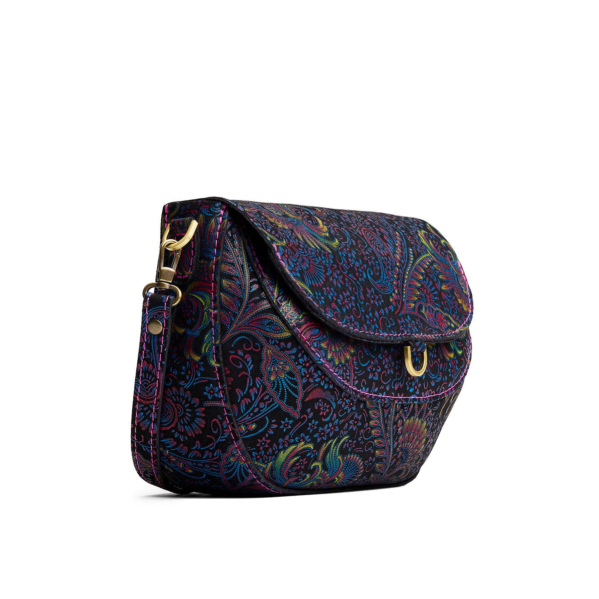 Carnival*Large | Petite leather Crossbody with a flap and magnetic closure