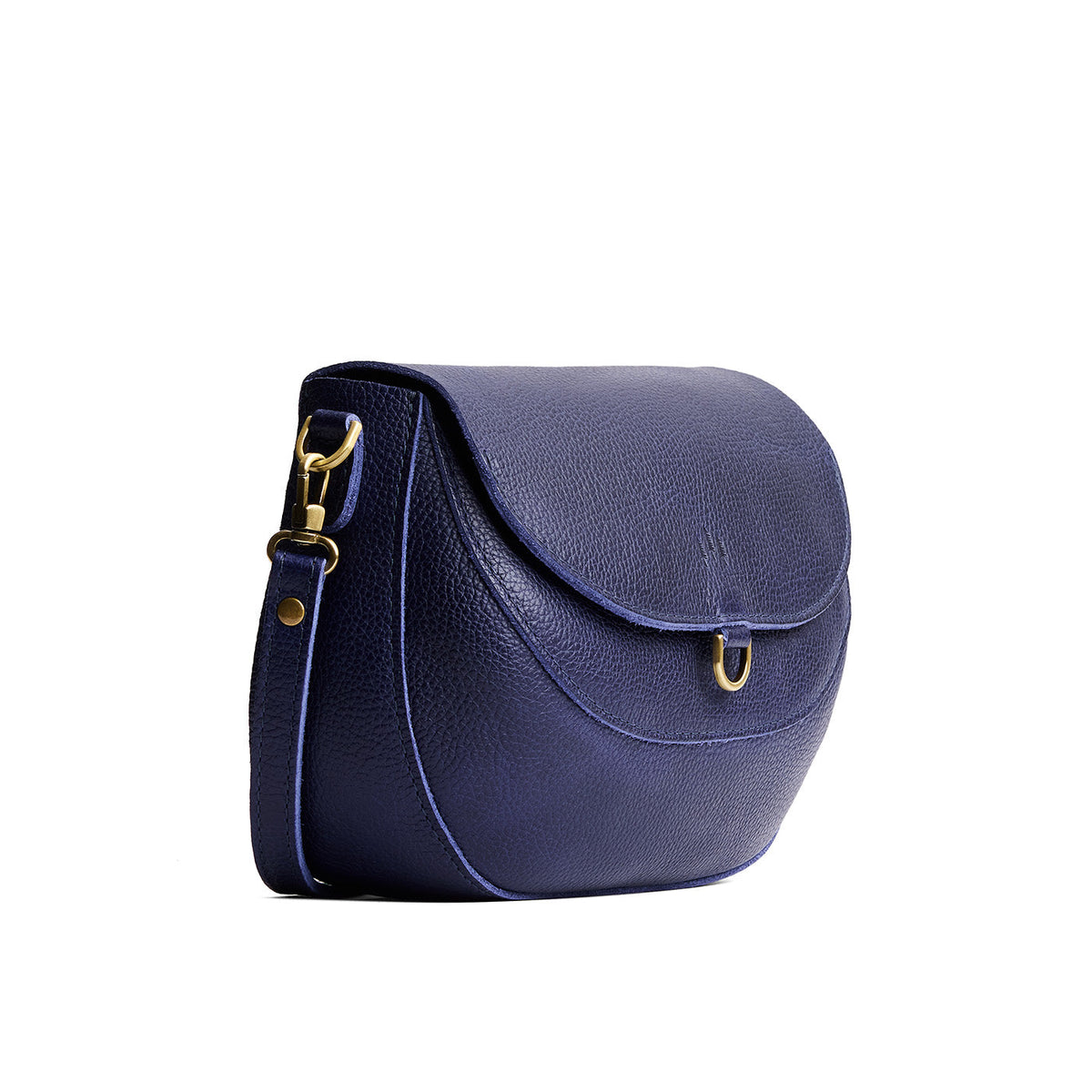 Cobalt*Large | Leather Crossbody with a flap and magnetic closure