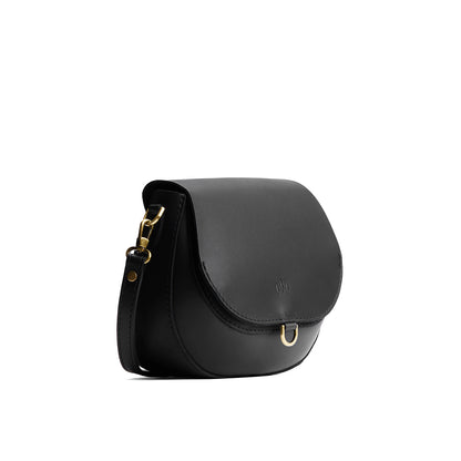Black*Small | Petite leather Crossbody with a flap and magnetic closure