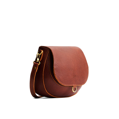 Nutmeg*Small | Petite leather Crossbody with a flap and magnetic closure