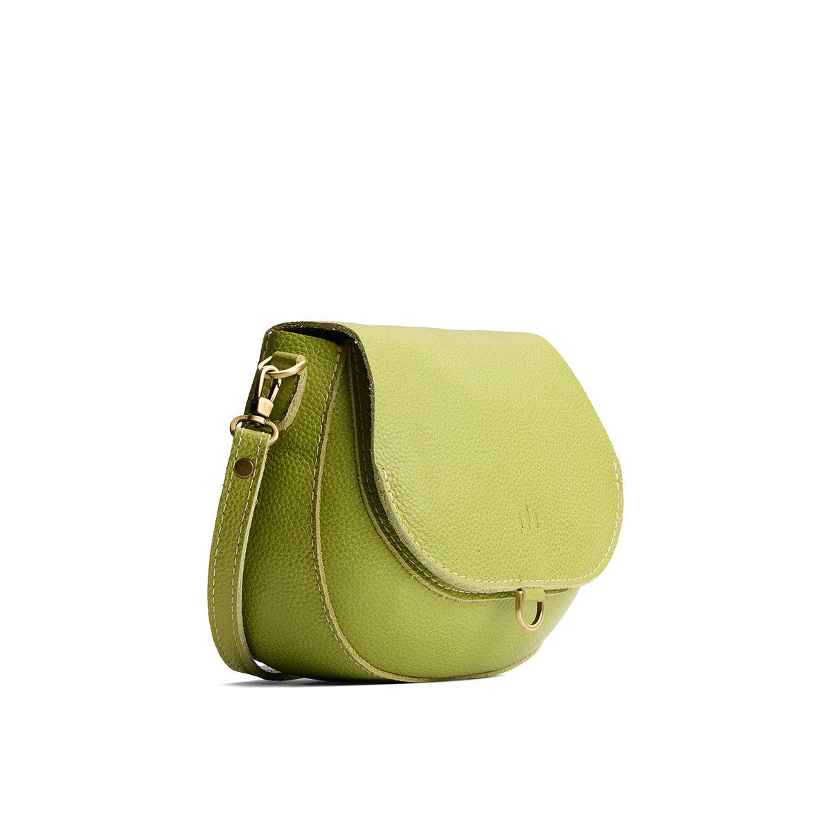 Wasabi*Small | Petite leather Crossbody with a flap and magnetic closure