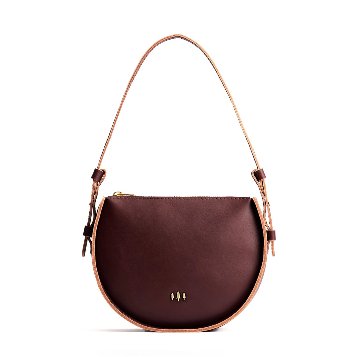 Cognac | Rounded structured shoulder bag