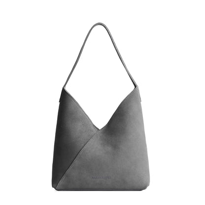 Smoke Grey*Large | Mid-size shoulder bag with magnetic snap closure