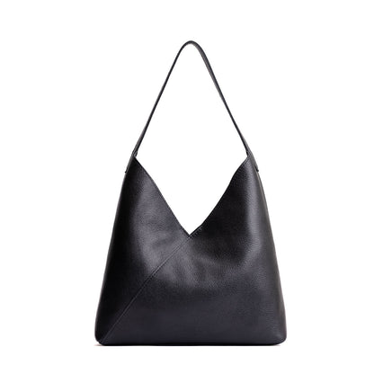 Pebbled--black*Oversized | Large shoulder bag with magnetic snap closure
