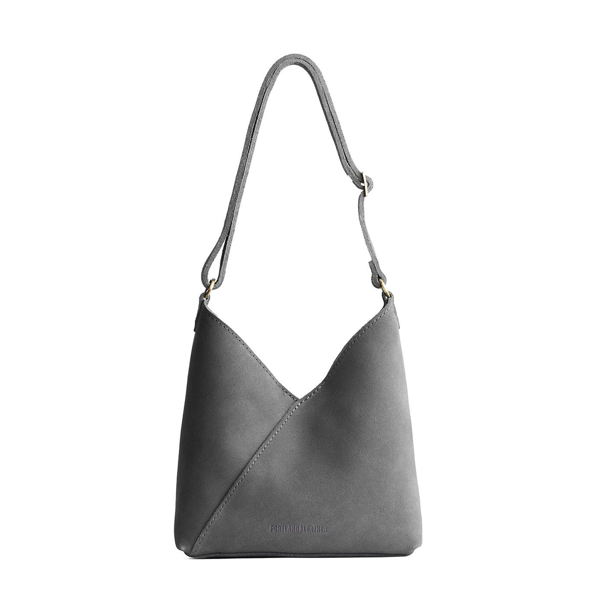Smoke Grey*Small | Petite shoulder bag with adjustable strap and magnetic snap closure