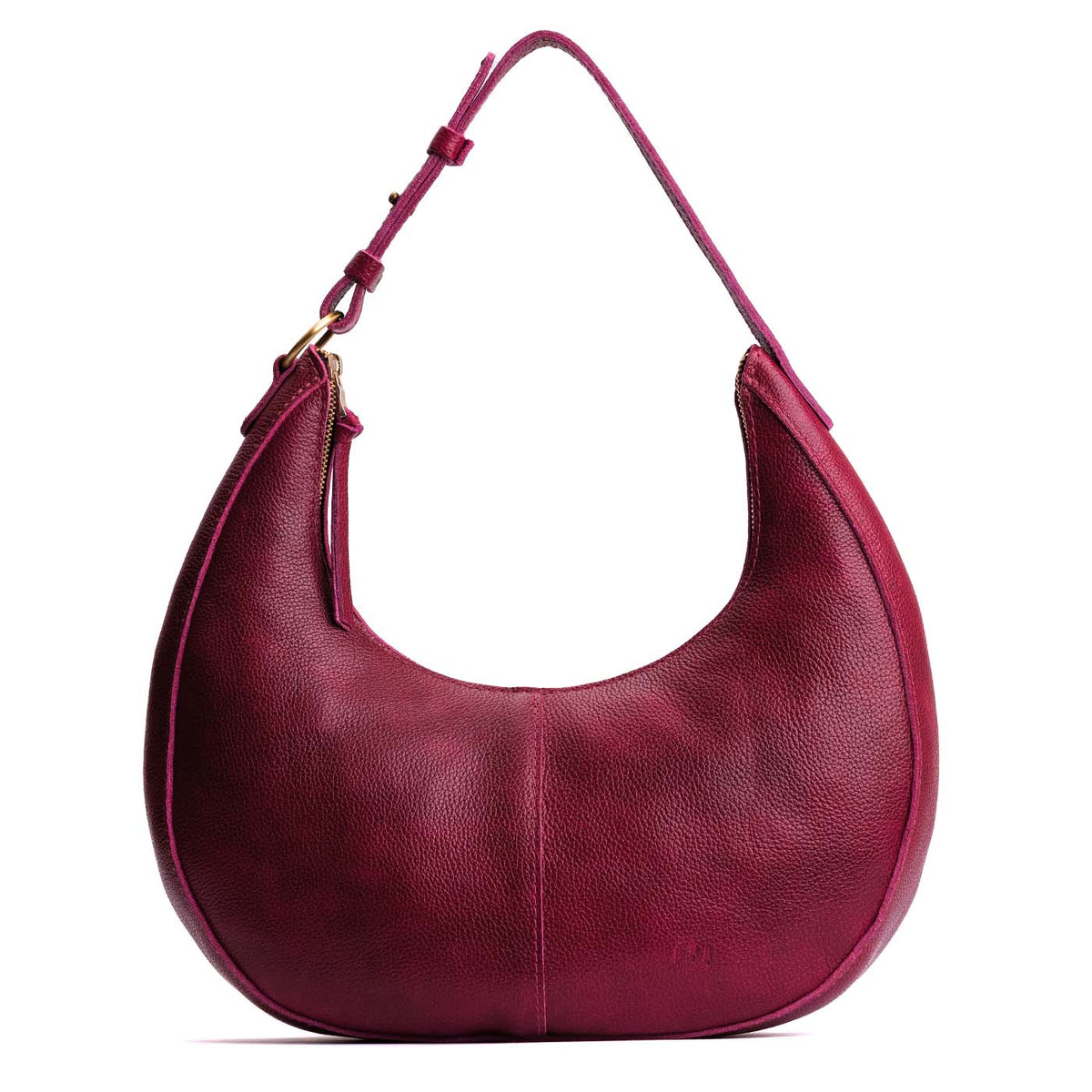 Orchid*Large | Crescent shaped shoulder bag with zipper closure and adjustable strap