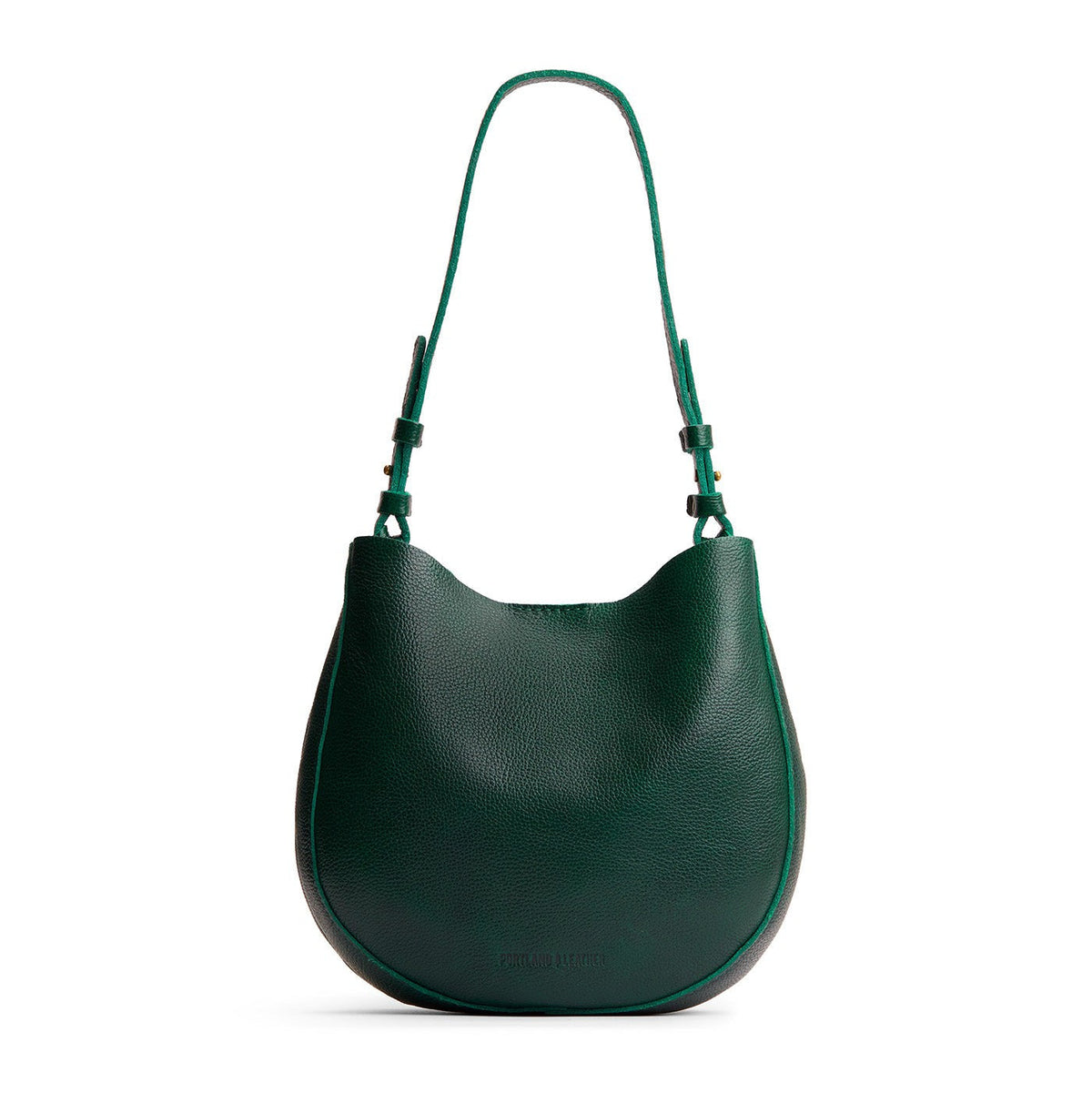 Forest Green*Medium | Rounded shoulder bag with adjustable strap on a white background