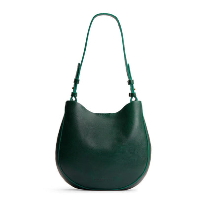 Forest Green*Medium | Rounded shoulder bag with adjustable strap on a white background