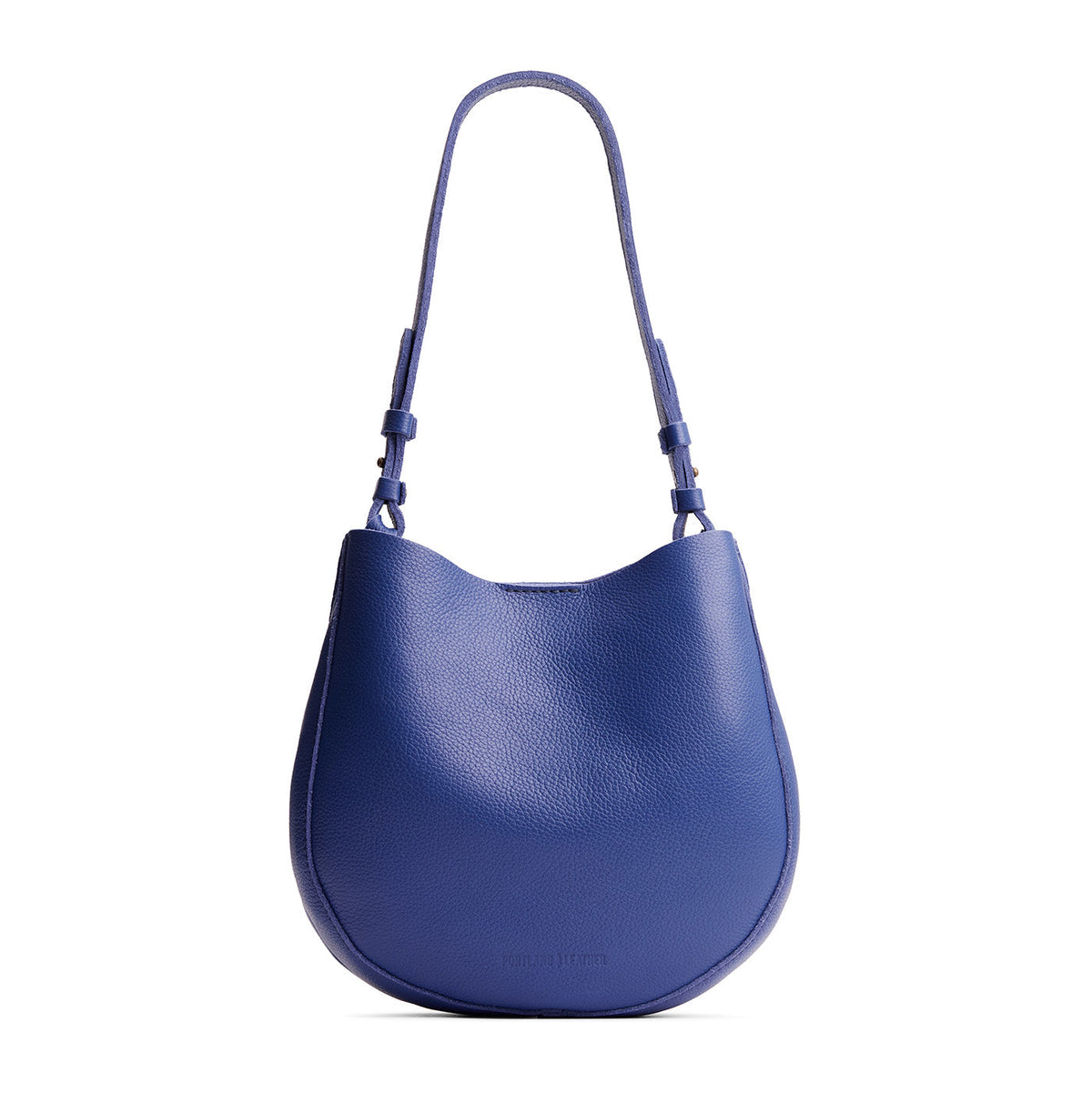 Molino Blue*Medium | Rounded shoulder bag with adjustable strap on a white background