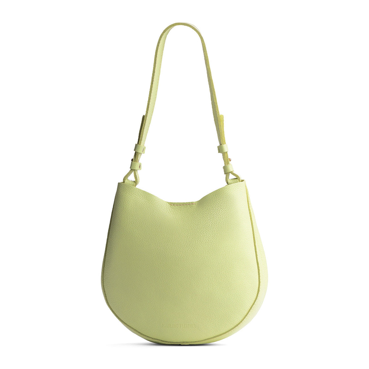 Shadow Lime*Medium | Rounded shoulder bag with adjustable strap on a white background