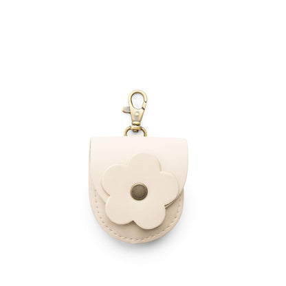 Bone | U shaped pouch with leather flower applique