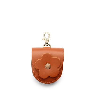 Honey | U shaped pouch with leather flower applique