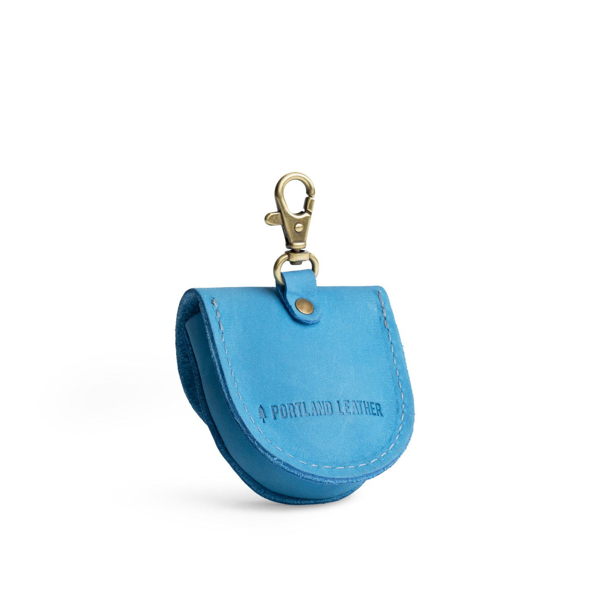 Iceberg Blue | U shaped pouch with leather flower applique