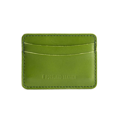 Green Apple | Minimalist leather wallet with card slots and PLG logo