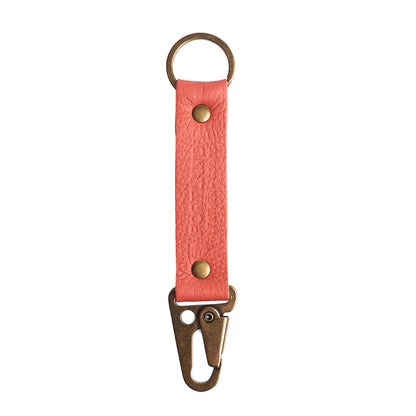 Coral*Long | leather logo branded keychain