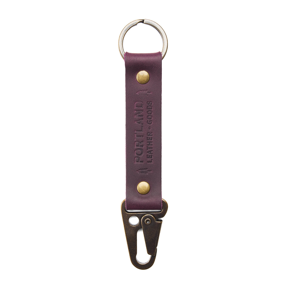 Larkspur*Long | leather logo branded keychain