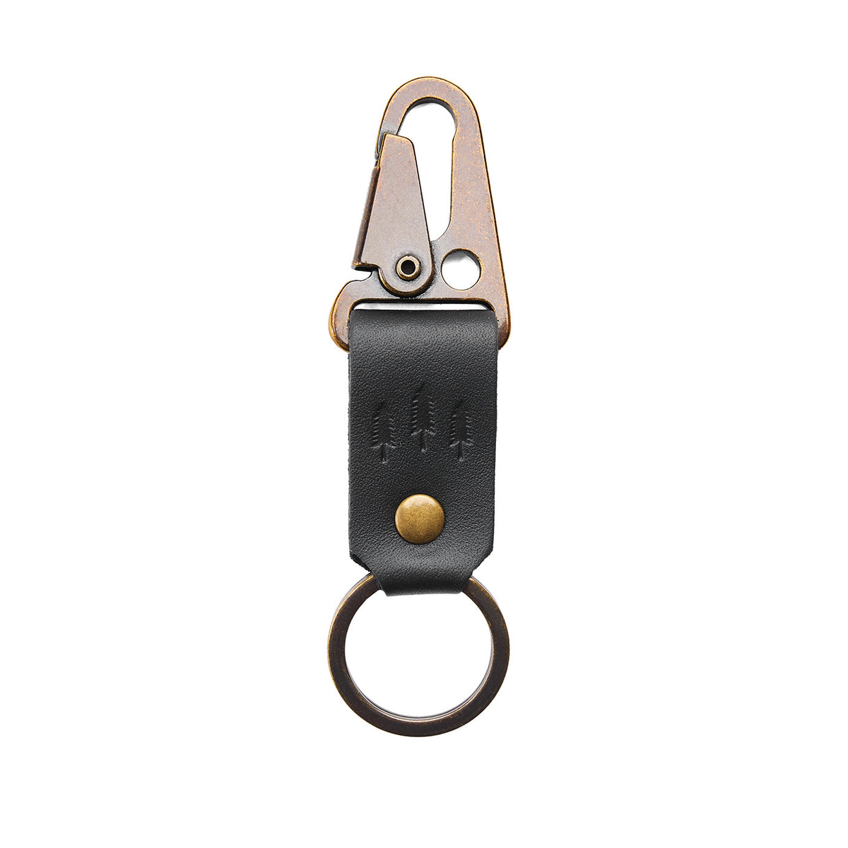 Black*Short | leather logo branded keychain