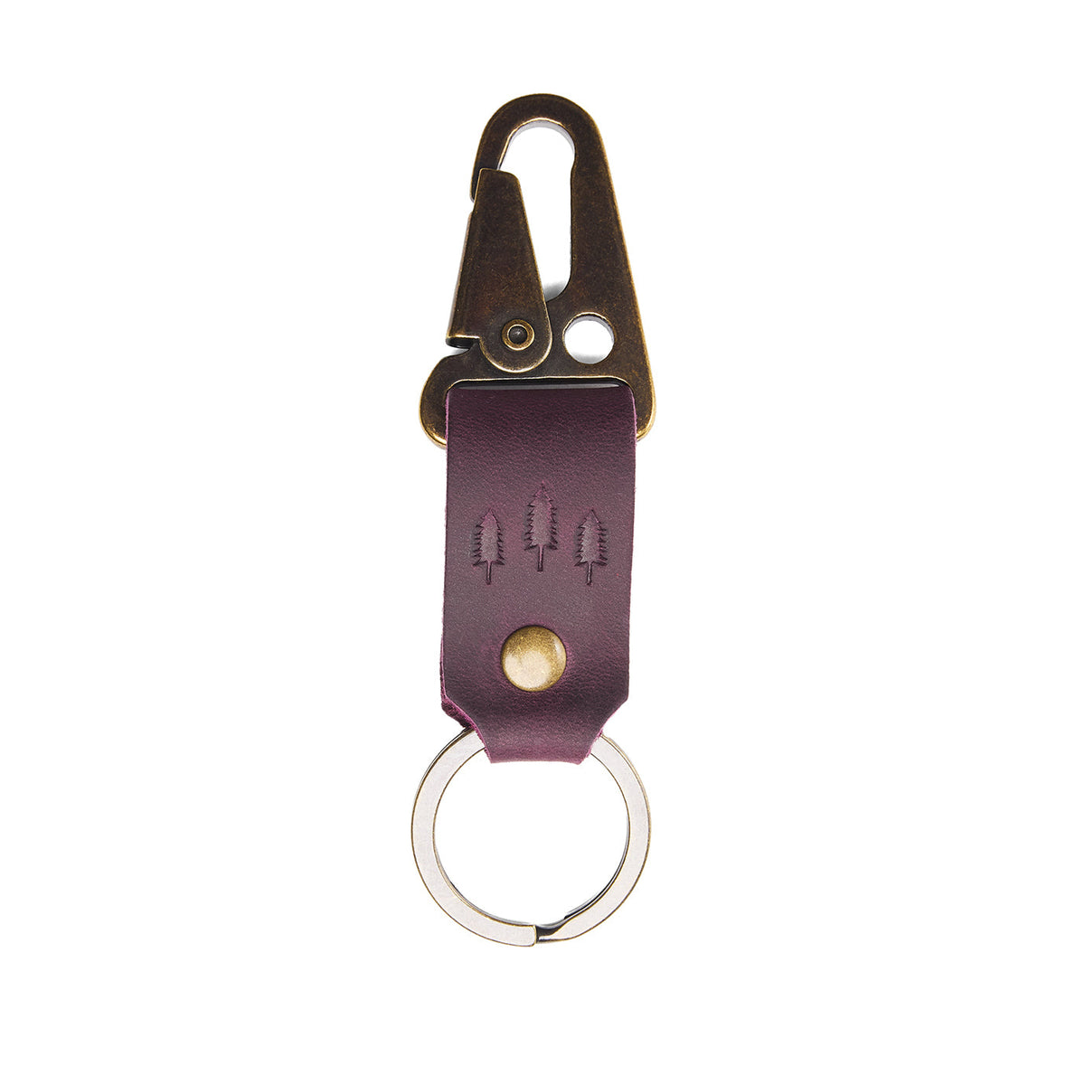 Larkspur*Short | leather logo branded keychain
