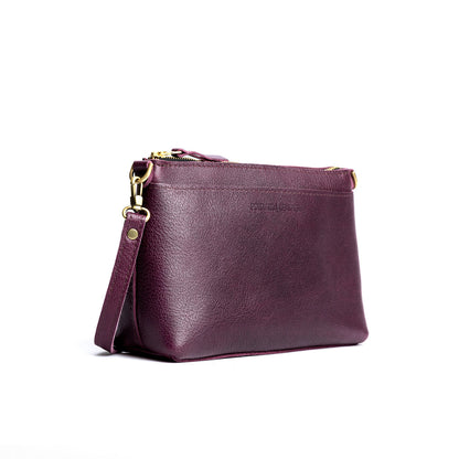 Plum*Small | Zip top petite crossbody bag with detachable strap