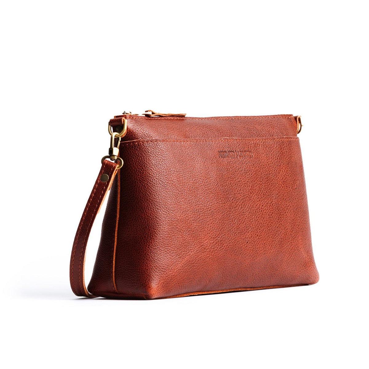 Nutmeg*Large | Zip top crossbody bag with detachable strap