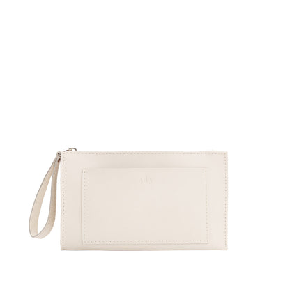 Bone*Large | Wristlet pouch with front pocket and zipper closure