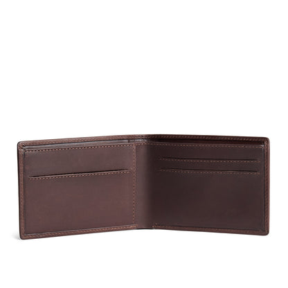 Trailstone | Bifold leather wallet with card slots open