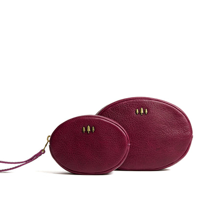 Orchid | Small and large oval shaped pouches with zipper and wristlet strap