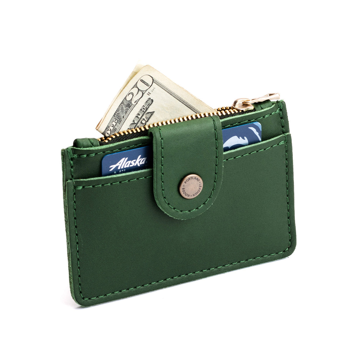 Aruba | Compact wallet with snap closure and zippered pouch