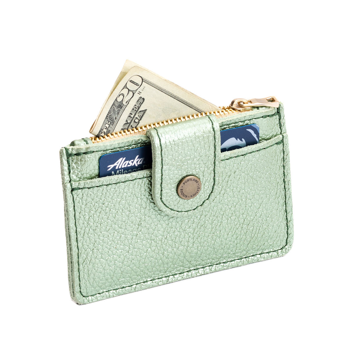 Beetle | Compact wallet with snap closure and zippered pouch