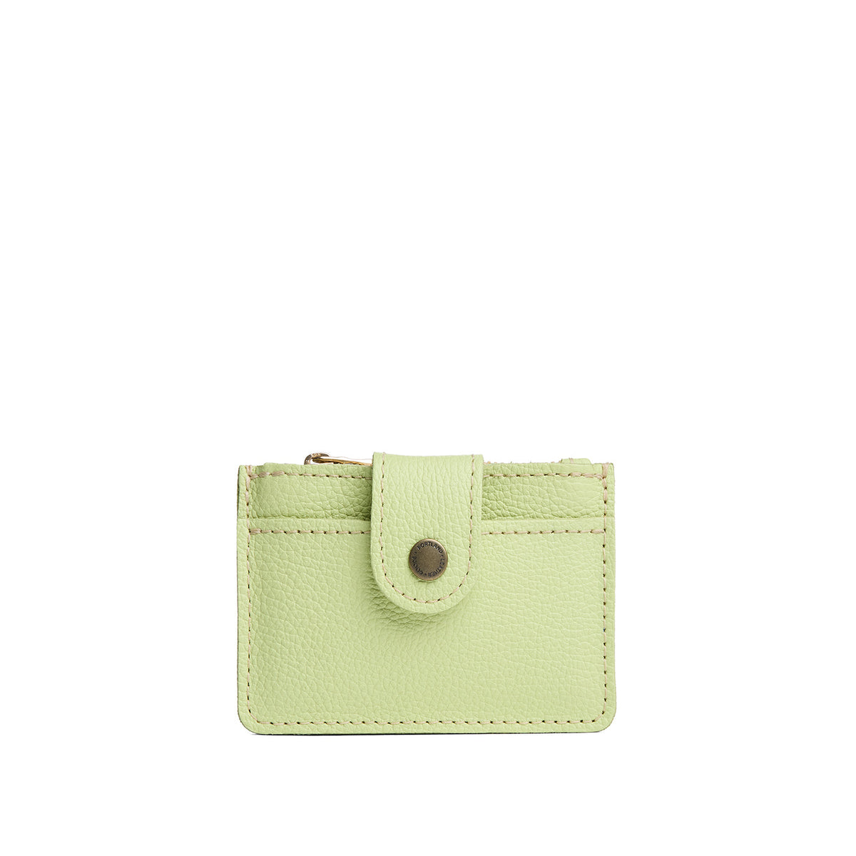 Shadow Lime | Compact wallet with snap closure and zippered pouch