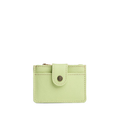 Shadow Lime | Compact wallet with snap closure and zippered pouch