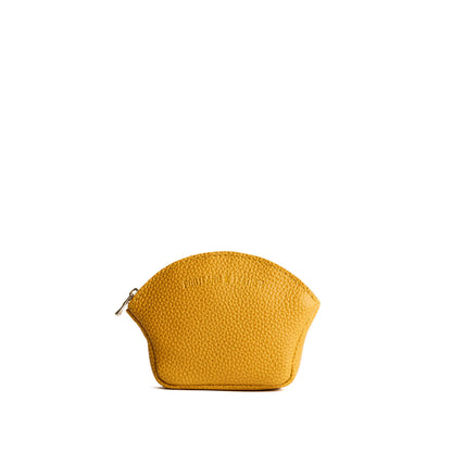 Sunshine*Small | Seashell shaped leather makeup bag with curved top zipper and flat bottom