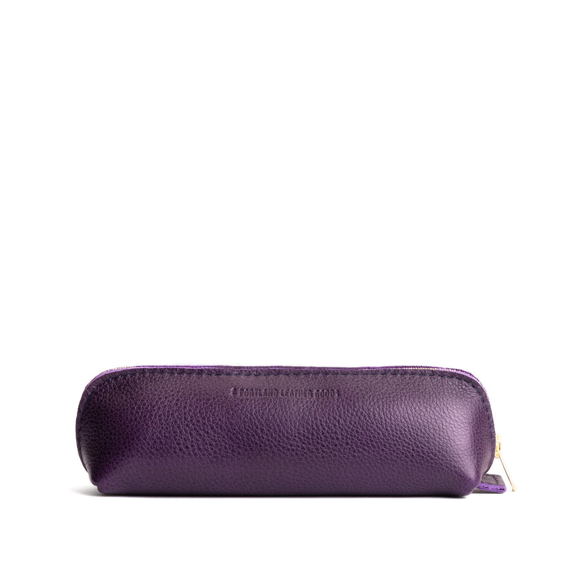 Empire | Leather pouch with curved seams and top zipper
