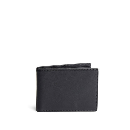 Black Rock*Classic | Bifold leather wallet with visible stitching on a white background