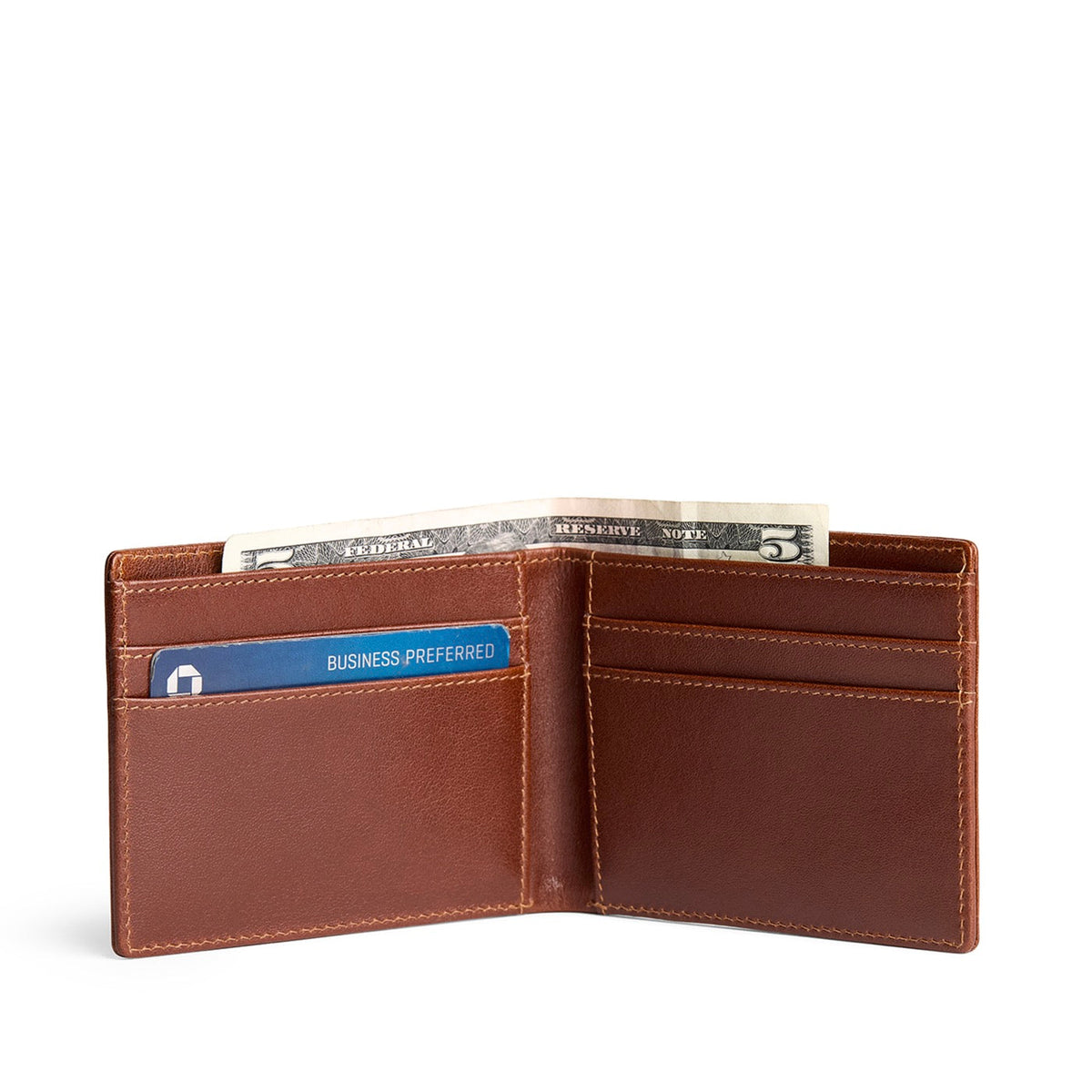 Saddlestone*Classic | Bifold leather wallet with visible stitching on a white background
