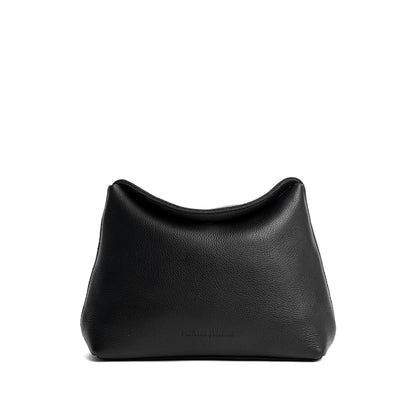 Pebbled--black | Leather pouch with a folded magnetic closure
