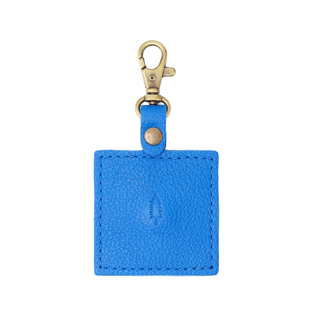 Skydive | Square-shaped leather AirTag holder with snap closure and swivel lobster claw clasp
