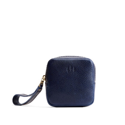 Cobalt | Square shaped small zip pouch with wristlet